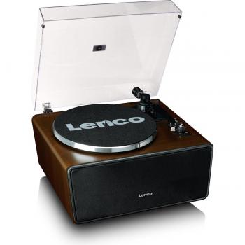 Lenco LS-470WA - Tocadiscos con Bluetooth y altavoces integrados de 80W en nogal oscuro