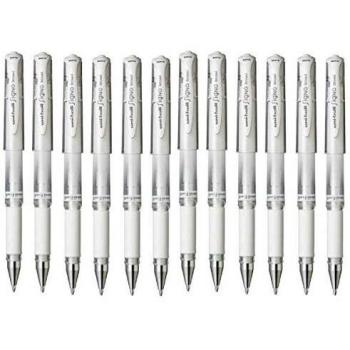 Bolígrafo Roller Uni-Ball Signo Broad UM-153 Blanco, Punta de 1mm, Pack de 12