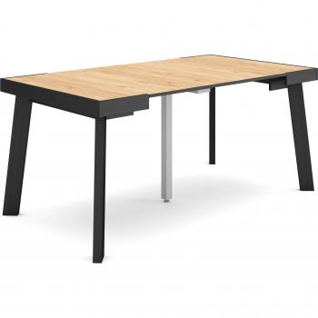 Mesa Consola Extensible Plegable de Comedor para 8 Comensales - 160 cm - Patas de Madera - Estilo Moderno - Roble