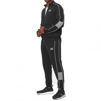 Chándal EA7 Core Identity negro puro - S, chaqueta y pantalón, color negro con detalles blancos, modelo 6DPV53 PJ16Z