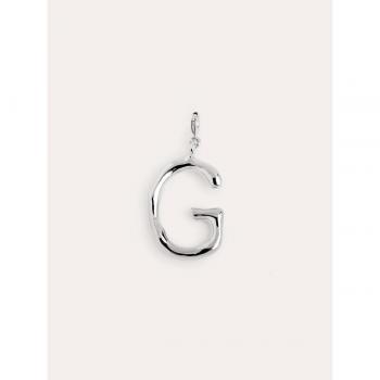 Charm Letter XL inicial G - Colgante Inicial en Aleación de Metales Bañado en Rodio