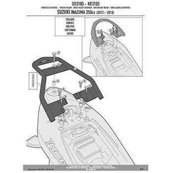 GIVI Adaptador Top Case Carrier Monolock SR3103 para Suzuki Inazuma 250 (2012-2013)