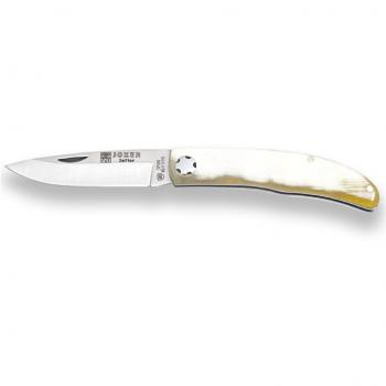 Navaja de pistón Joker Setter NA112 con cachas en asta de toro y hoja MOVA de 6.5 cm