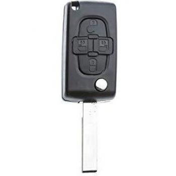 Carcasa de llave de coche Silca HU83CRS7 para Citroën/Peugeot/Lancia con 4 botones