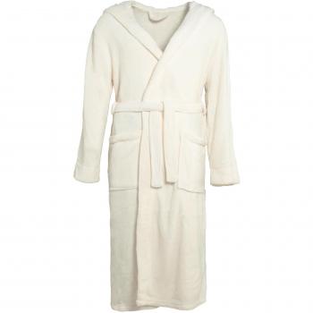 CelinaTex Florida Bademantel mit Kapuze M creme weiß Coral Fleece Damen Saunamantel Herren Morgenmantel Hausmantel
