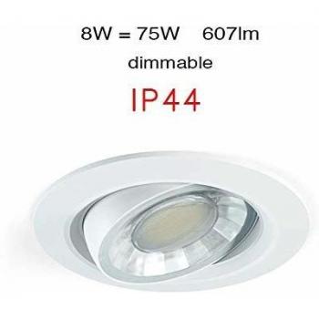 Empotrable LED redondo 8W Beneito Faure Compac R 3952 Blanco 3000K Dimmable IP44 Orientable Regulable