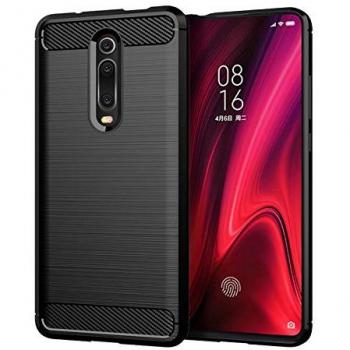 Funda Antigolpes de Silicona Negra con Diseño de Fibra de Carbono para Xiaomi Mi 9T / Mi 9T Pro - Resistente y Compatible con Carga Inalámbrica