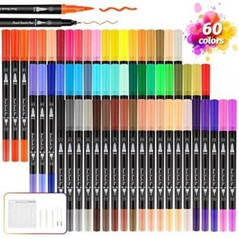 Rotuladores Lettering Profesionales, Pincel Doble Punta, Rotuladores Acuarelables para Graffiti, Caligrafía, Dibujo, Lettering para Niños y Adultos