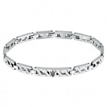 Maserati Pulsera de Acero, Colección Icónic - JM124AVD34, Pulsera de hombre de acero plateada