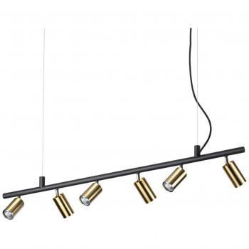 Lámpara colgante Dynamite Metal latón satinado 6 bombillas 16,5cm Ideal Lux