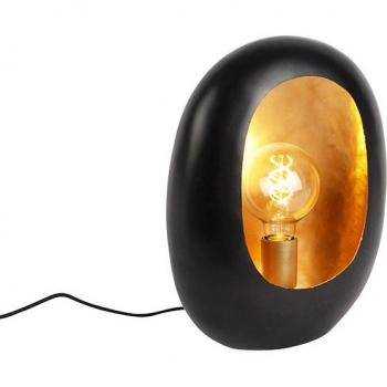 Lámpara de mesa diseño negra/oro 36cm - COVA, Aluminio, Adecuada para LED, Max. 1 x 40 Watt