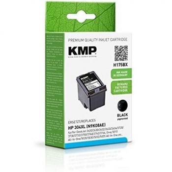 Cartucho de Tinta KMP H175BX Compatible con HP 304XL (N9K08AE) - Negro, Alta Ergonomía, 350 Páginas, 10 ml