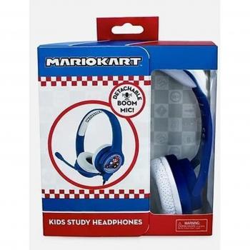 Auriculares Infantiles con Micrófono OTL Technologies Nintendo Mario Kart, Volumen Limitado, Tamaño Pequeño, Interactivos para Estudio, 3+