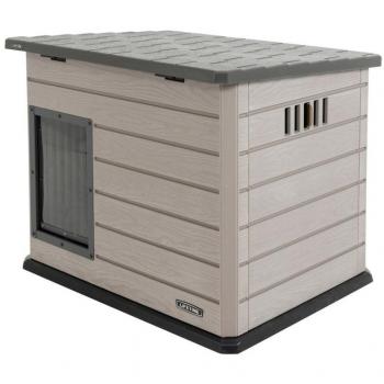 Lifetime 60328 Ultra-Resistant Grey Polyethylene Dog House 120 x 97 x 97 cm