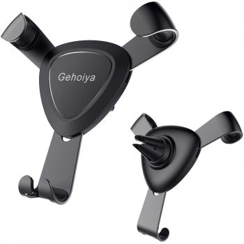 Gehoyia Soporte movil coche universal para rejillas de ventilación,automático ajustable gravedad soporte de coche para IPhone 7/7Plus/6 /6 Plus /6S/SE,Nexus 4/5, HTC, Motorola, Sony y Dispositivos GPS