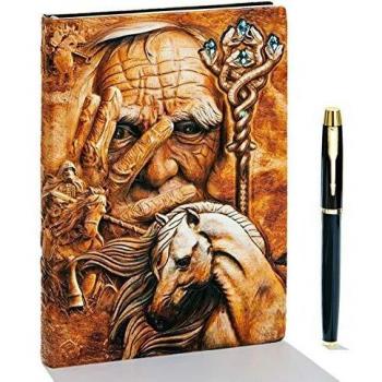 Diario de piel en relieve vintage con juego de bolígrafos dorados,A5,hecho a mano,cuaderno de bocetos, diario de viaje y cuaderno para escribir, regalo para mujeres y hombres