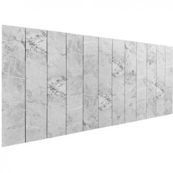 Cabecero Tapizado de Polipiel Premium Intercambiable Acolchado Beige 110cm y Cabecero de Madera Reciclada DM Estilo Palet Vertical con Herrajes Incluidos 110cm Acabado Már