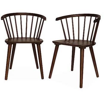 Silla de Bar Paula - Juego de 2 sillas de bar de madera oscura y contrachapado, dimensiones 75x53x51 cm