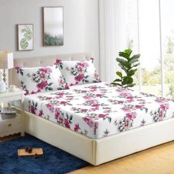 Juego de Sábana 4 Piezas Estampadas para Cama 90/135/150/180cm, Microfibra Suave, Bajera Ajustable hasta 28cm, Incluye 2 Fundas de Almoh