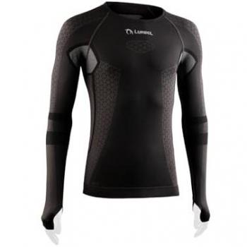 Camiseta Térmica de Running Lurbel Cristallo de Manga Larga para Hombre, Transpirable y Anti-Olor, Color Marengo, Talla XL
