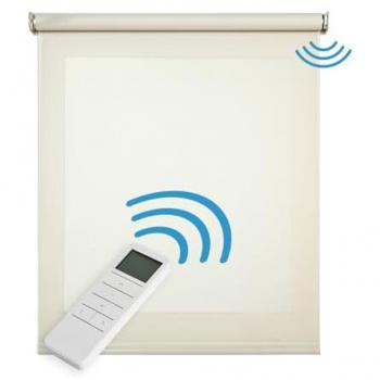 Estor Enrollable Motorizado Screen Premium Beige 160x250 cm con Tejido Técnico y Acabados en Aluminio, Mando a Distancia y Aislante Térmico