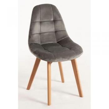 Pack 4 Sillas Kelen Terciopelo - Gris Claro - Estilo y Confort