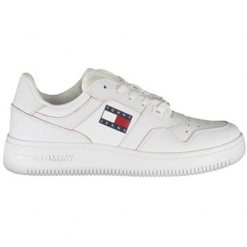 Tommy Hilfiger Women's Chic White Lace-Up Sneakers with Contrast Detail - Size 7 US