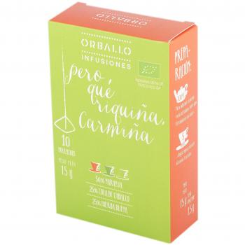 Pero que riquiña Carmiña-naranja, cola de caballo y hierbabuena-10 pirámides-15g-infusión ecológica -ORBALLO