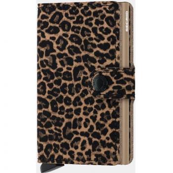 Monedero Miniwallet Secrid Leo Beige, tipo: monedero, características: diseño compacto, material de piel con textura de leo, sistema de protección RFID, capacidad para tarjetas y billetes, cierre seguro