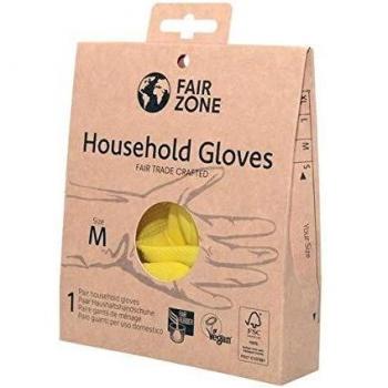 FAIR SQUARED Guantes de Hogar de Látex 100% Natural FSC. Par. Talla M, Negro, Mediano