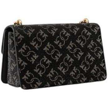 PINKO Love One Mini Light Monogram Shoulder Bag, Leather, Black, Size: ONE SIZE
