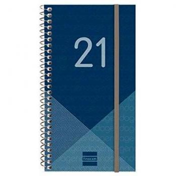 Finocam - Agenda 2021 Semana vista apaisada Espiral Year Azul Español