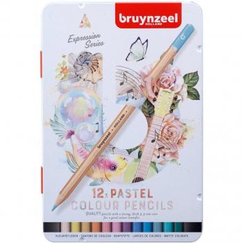 Set de 12 Lápices Pastel Bruynzeel en Estuche Metálico