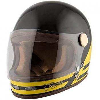Casco NZI By City Roadster Negro-Amarillo Talla M - Casco Integral Vintage Clasico