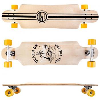 Longboard Spokey Longbay 94x23,5 cm, ABEC-7, Freeride de alta velocidad, ruedas de poliuretano 70x51 mm, dureza 78A, plataforma de arce canadiense