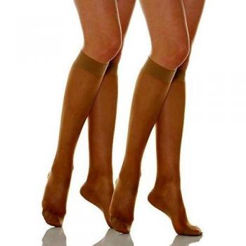 Relaxsan Basic 750 (2 Pares - Visón, tg.5) Medias a la rodilla 70 den compresión graduada 12-17 mmHg