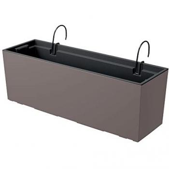 Maceta URBI CASE W con Ganchos y Depósito, 58 cm, color Mocca