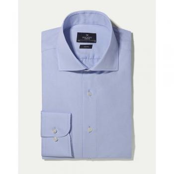Hackett Camisa Popelín de Hombre Slim Fit Manga Larga Lisa