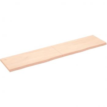 Estante de pared de madera maciza de roble tratada y sin tratar, dimensiones 180x40x(2-4)cm, colores natural, marrón claro y marrón oscuro, ideal para oficina, estudio y dormitorio, funcional