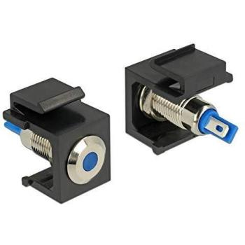 Keystone Jack Delock LED Azul 6V Plano Negro