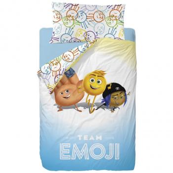 The Emoji Movie Saco Nórdico para Cama, Algodón-Poliéster, Multicolor, Individual, 190x90x25 cm, 2 Unidades