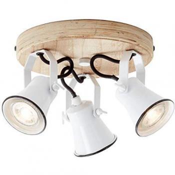 Foco de Techo Brilliant Seed 3 Luces GU10 Blanco y Madera Claro
