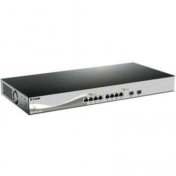 D-Link DXS-1210-10TS 8-Port 10 Gigabit Ethernet Smart Managed Switch with 2 SFP+ Ports, Layer 2/L3 Features, 1U Rackmountable, Black/Silver
