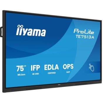 iiyama TE7513A-B2AG Pantalla Táctil Interactiva 75 4K UHD Android 14 WiFi 500 cd/m²