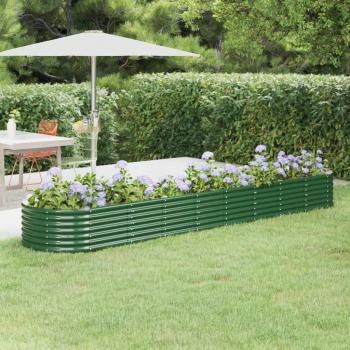 Jardinera arriate de acero recubierto en polvo 368x80x36 cm - Color Verde, Gris, Marrón y más