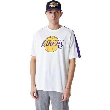 Camiseta New Era Unisex NBA Los Angeles Lakers Colour Block Oversized Blanca