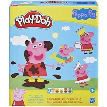 Play-Doh Peppa Pig Stylin Set with 9 Non-Toxic Modeling Compound Cans and 11 Accessories, Peppa Pig Toy for Kids 3 and Up