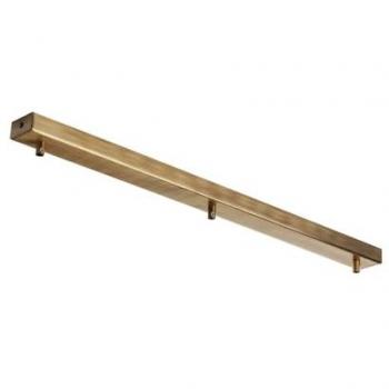 Binario Rectangular Multicabo de Hierro Bronceado con 3 Luces - 70 cm