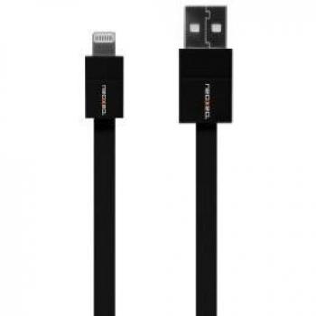 Neoxeo X250A25057 - Cable de Carga Plano para iPhone 5/5s/5c, iPad Air y iPod Touch 5, Color Negro