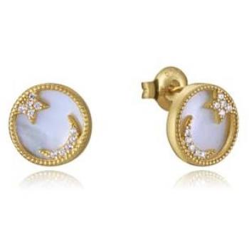 Pendientes Mujer Viceroy 13080E100-90 Plata de Ley 925 con baño de oro y madre perla